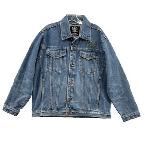 Vintage Monte Carlo Jean Jacket Mens Large Denim 90's Classic Western Streetwear